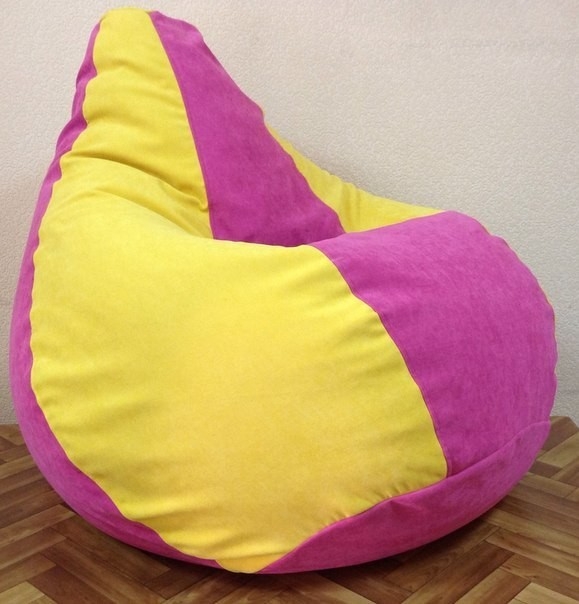 кресло груша яркая жёлтый+фиолетовый