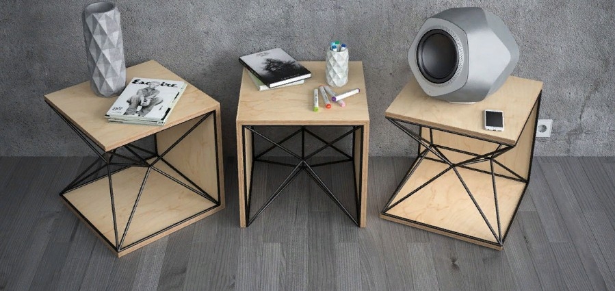 Дизайнерский небольшой офисный столик в стиле ЛОФТ