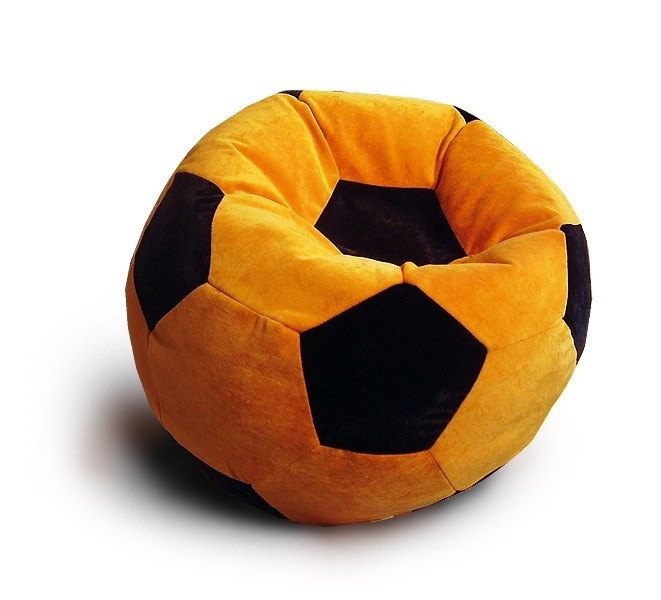 Мягкий кресло мешок мяч оранжево чёрного цвета