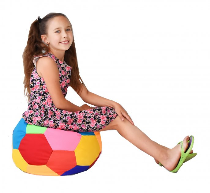Комплект Кресло мяч 2 шт 70 см + 30 см диаметр из велюра разноцветные