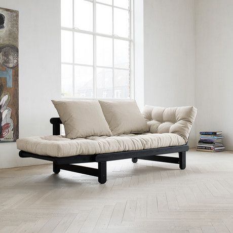 Купить диван раскладной из массива дерева для строго интерьера в тёмных оттенках