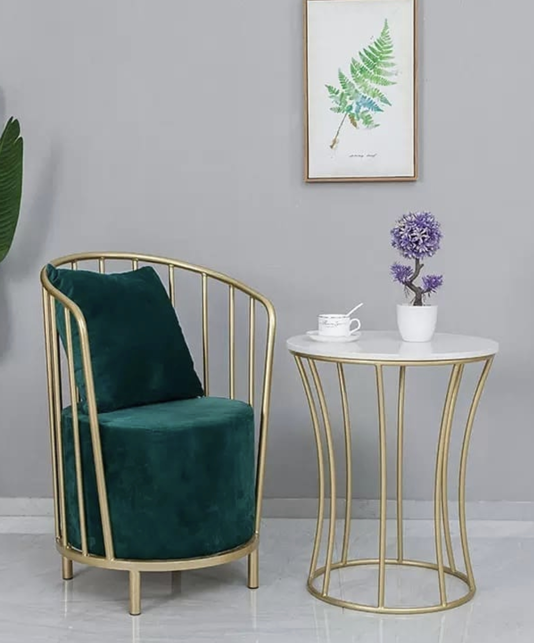Комплект стильной мебели для гостиной комнаты в стиле лофт кресло+столик