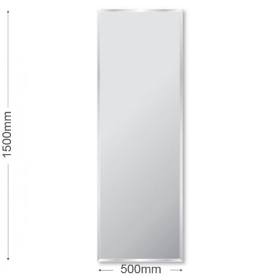 Купить прямоугольное зеркало 1500 х 500 мм для ванной комнаты с фацетом