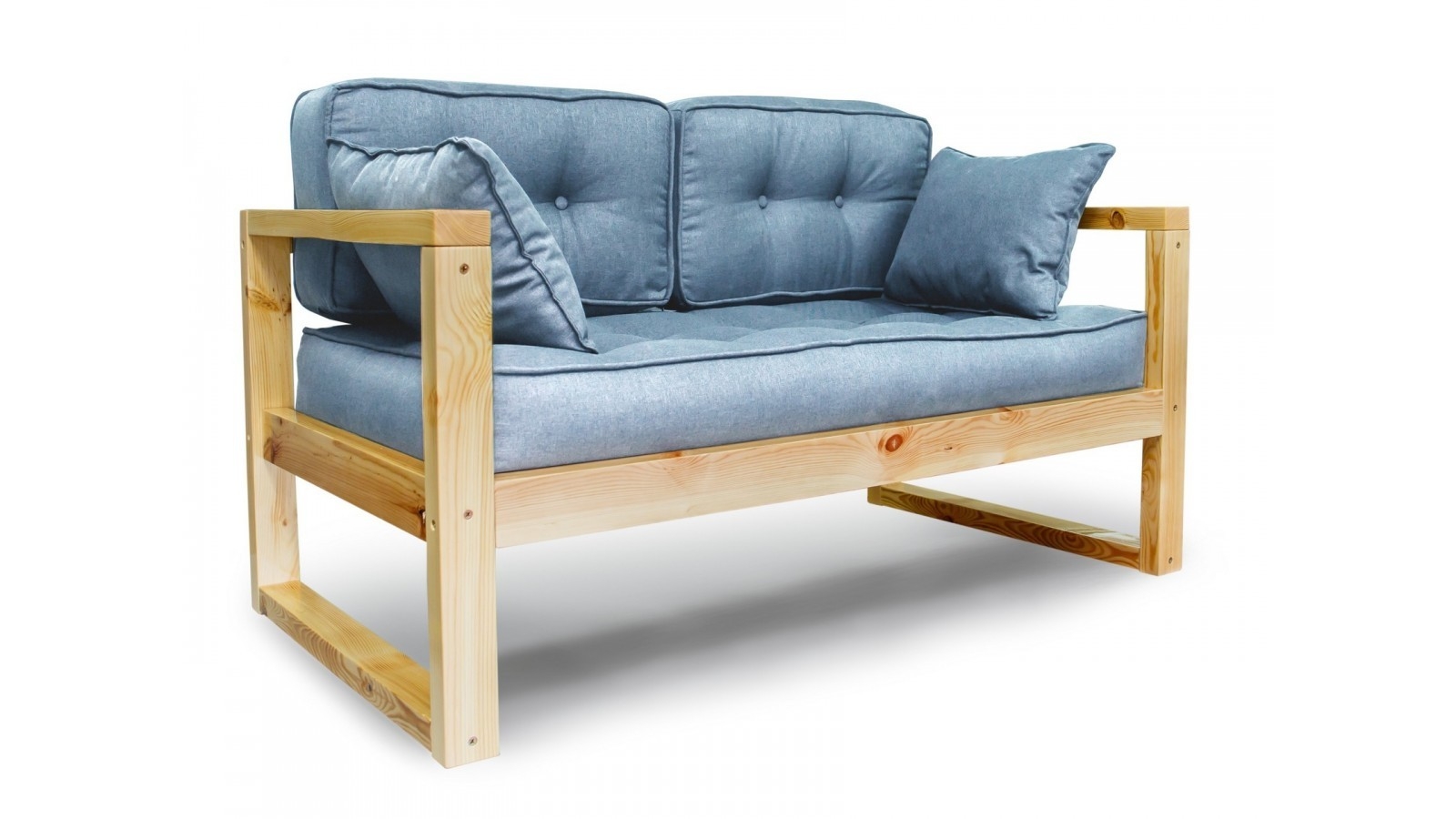 Купить прямой деревянный диван из массива в стиле ЛОФТ