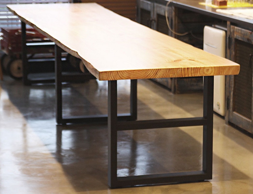 Купить Длинный рабочий стол из массива дерева в стиле ЛОФТ