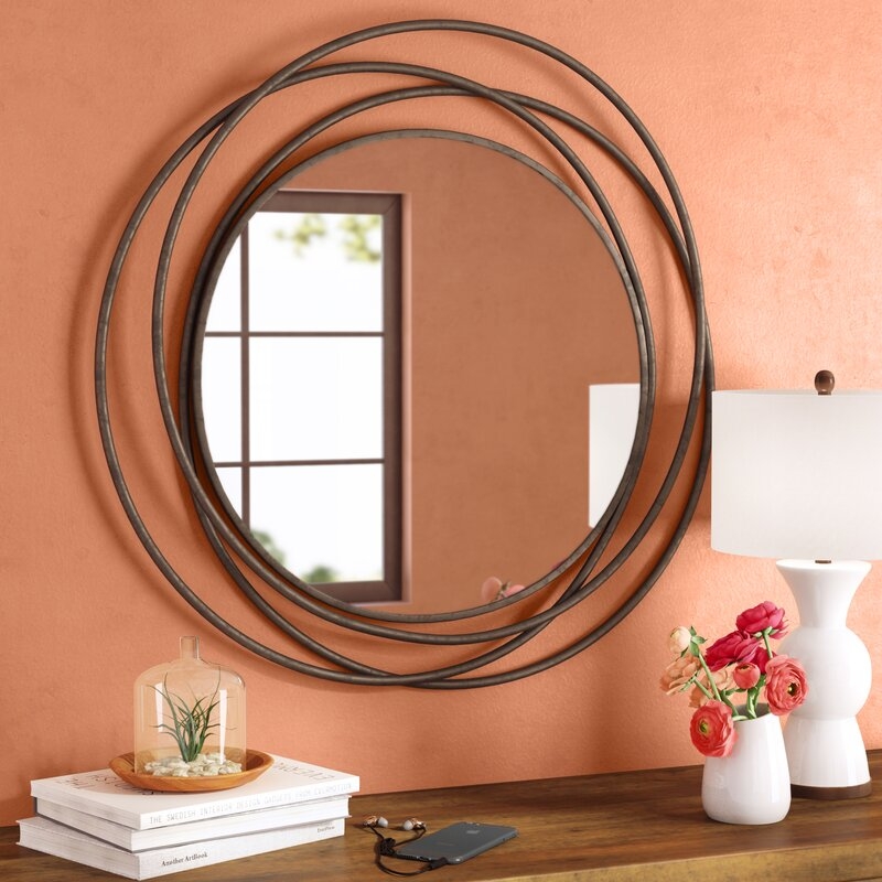 Круглое зеркало на стену в стиле лофт