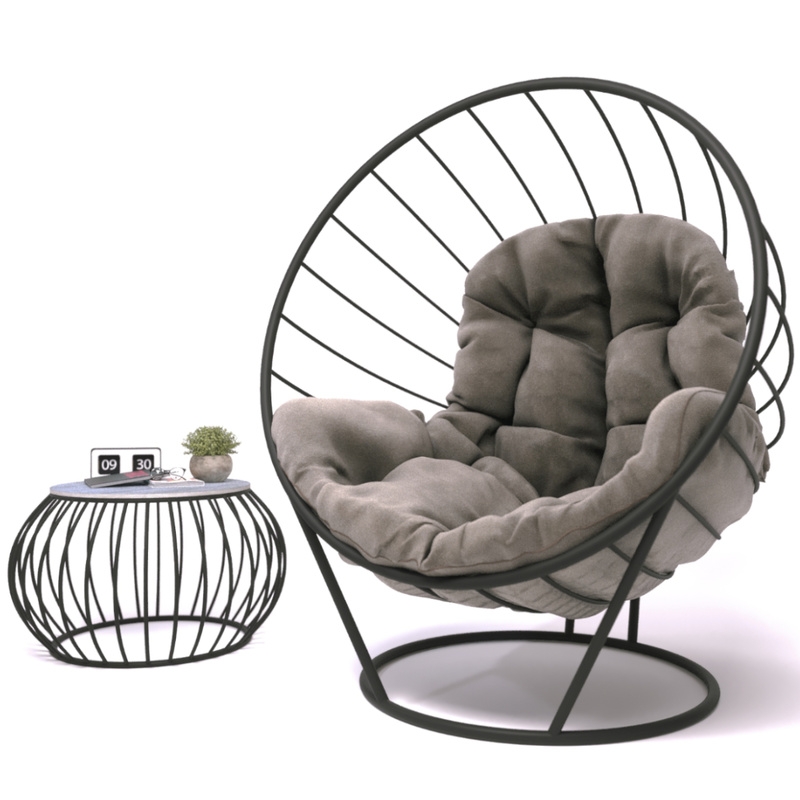 Комплект LOFT мебели кресло шарик + журнальный столик
