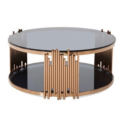 Круглый дизайнерский столик с стеклянными столешницами в стиле модерн