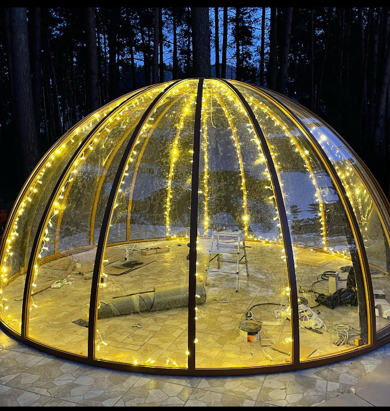 Купить прозрачную купол беседку шатер