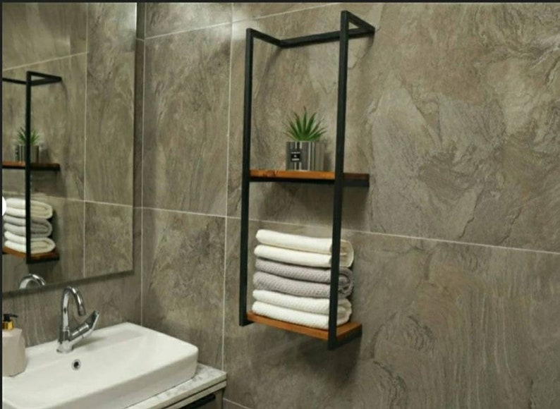 Настенная полочка лофт для ванной комнаты
