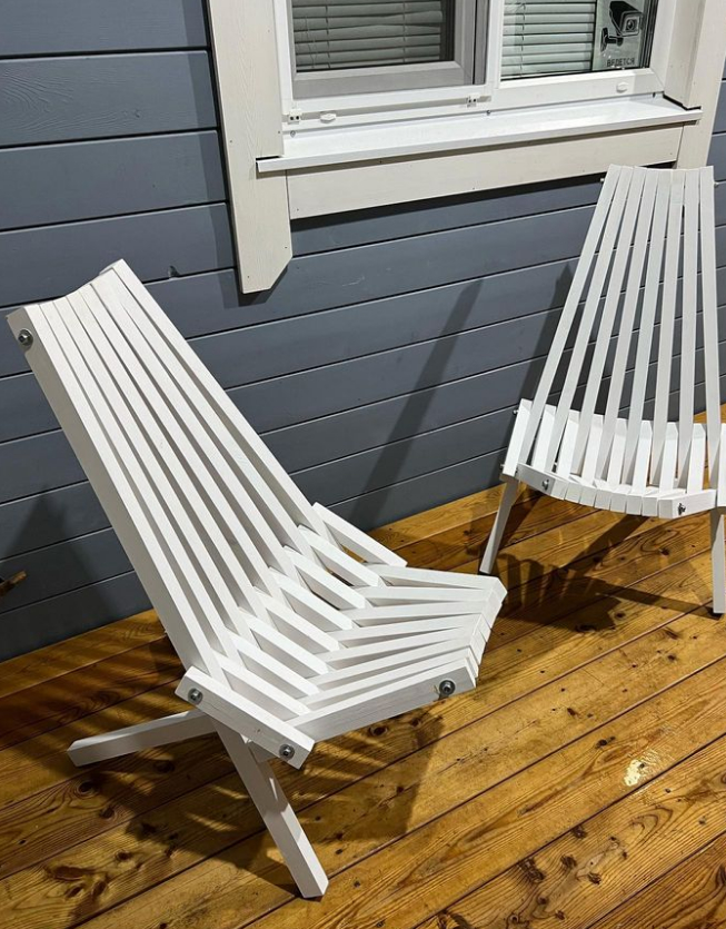 Белое кресло шезлонг Кентукки для ландшафтного дизайна