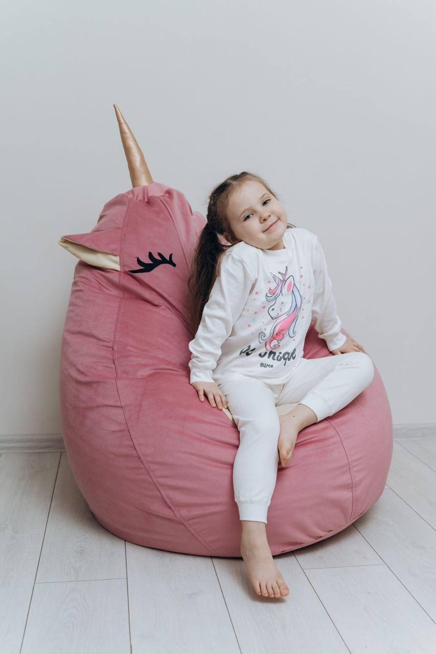 Кресло мешок груша детский Единорог для детей