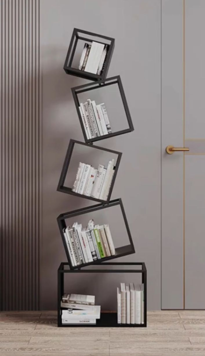 Купить полку стеллаж в стиле LOFT черного цвета из металла для книг