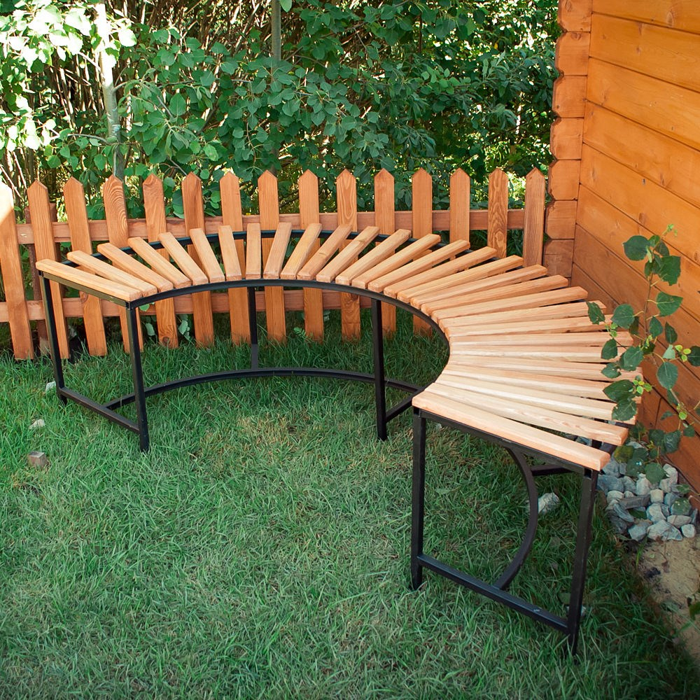 Купить полукруглую уличную скамейку в Украине Купить полукруглую уличную скамейку в Украине