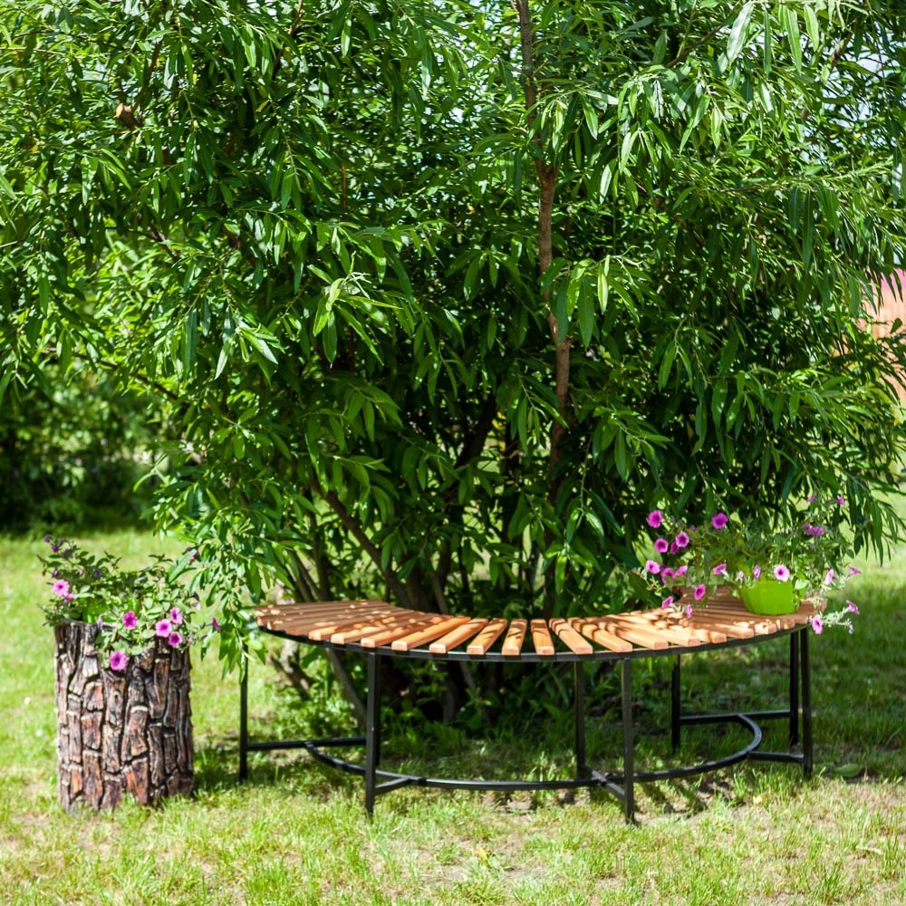 Купить полукруглую уличную скамейку в Украине Купить полукруглую уличную скамейку в Украине