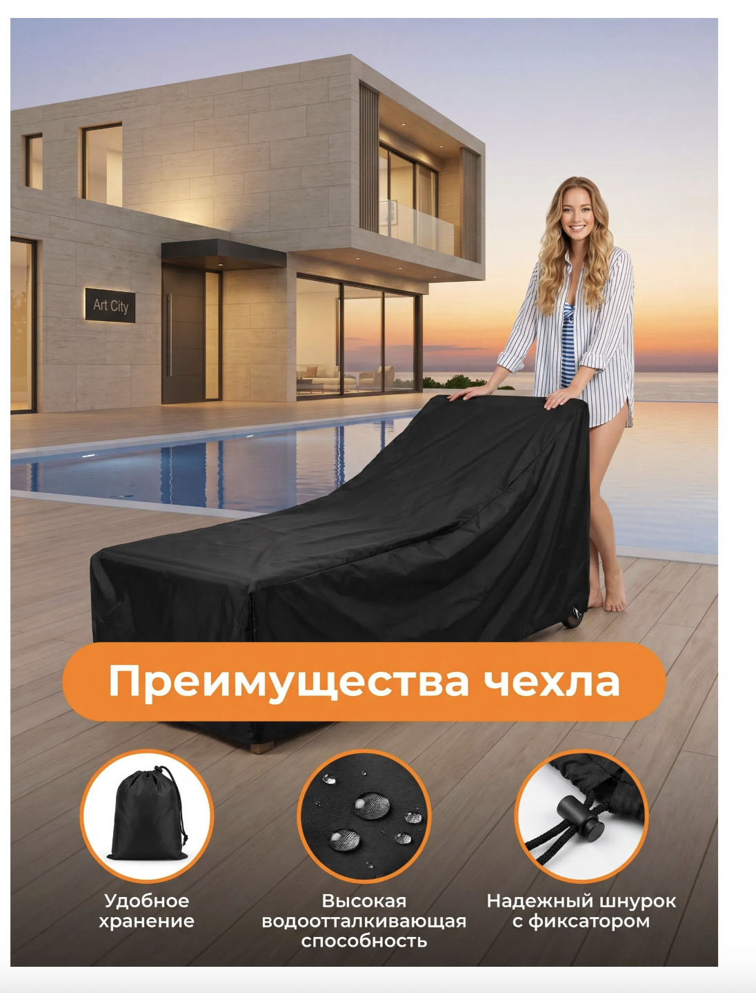 Купить защитный чехол для пляжного лежака в Украине